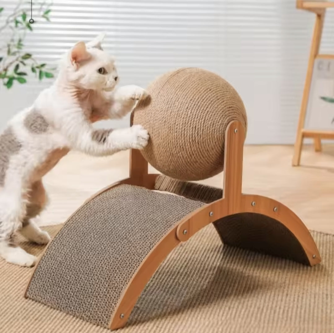 2
in 1 Katze Kratz ball Holz Katze Kratzer Sisal