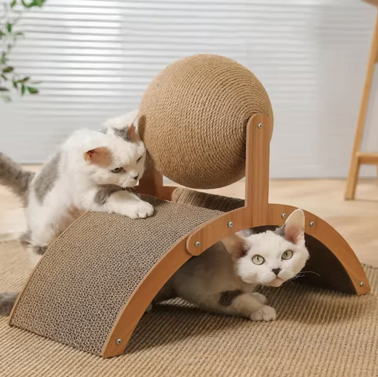 2
in 1 Katze Kratz ball Holz Katze Kratzer Sisal